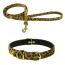 Laisse et collier fantaisie velours imitation Leopard