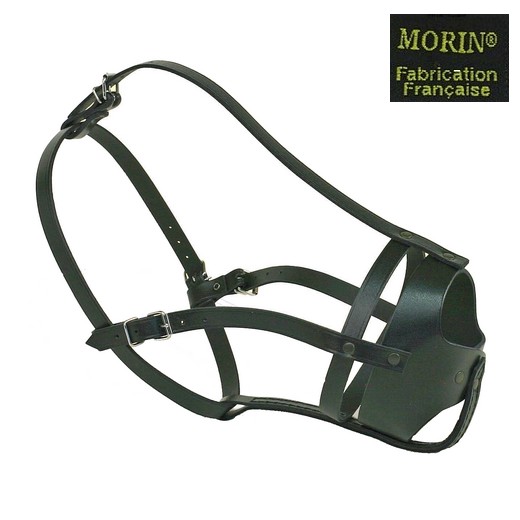 Muselière spéciale chien Boxer - Cuir noir