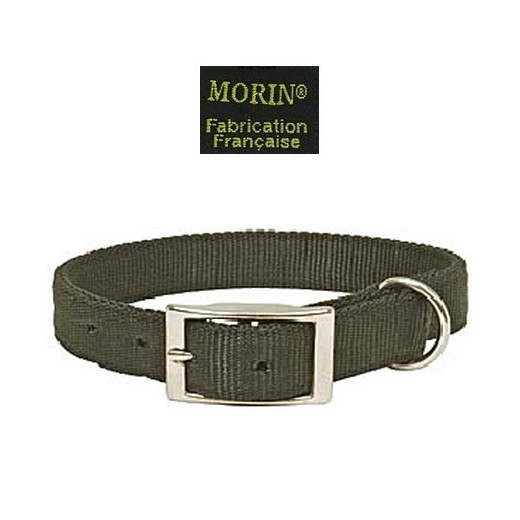 Collier pour chien en nylon cousu double, boucle métal