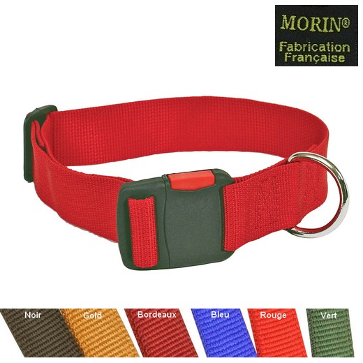 Collier pour chien en nylon réglable, boucle rapide extra robuste