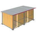 Chenil en kit CONFORT pour chien - Version façade en GRILLAGE