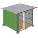 Chenil en kit tôlé laqué standard pour chien - Version façade en GRILLAGE