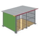 Chenil en kit tôlé laqué standard pour chien - Version façade en GRILLAGE