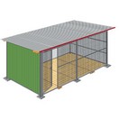 Chenil en kit tôlé laqué standard pour chien - Version façade en GRILLAGE