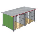 Chenil en kit tôlé laqué standard pour chien - Version façade en GRILLAGE
