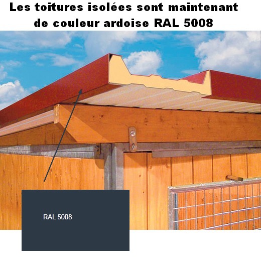 Supplément isolation double peaux, laquée pour toiture standard