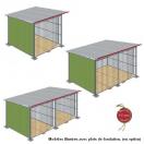 Chenil en kit t�l� laqu� standard pour chien - Version fa�ade en BARREAUX