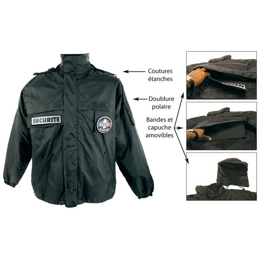 Parka polaire intervention logo "sécurité"