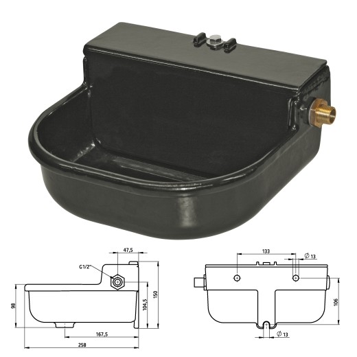 Abreuvoir pour chien en fonte à niveau constant - 3 litres