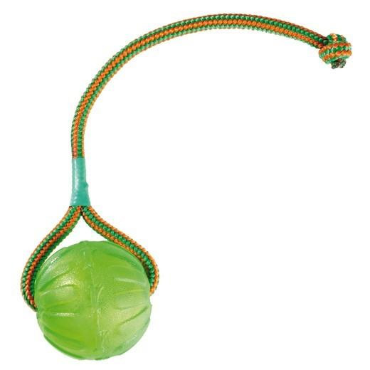 Everlasting Fun Ball avec corde pour chien mâchouilleurs
