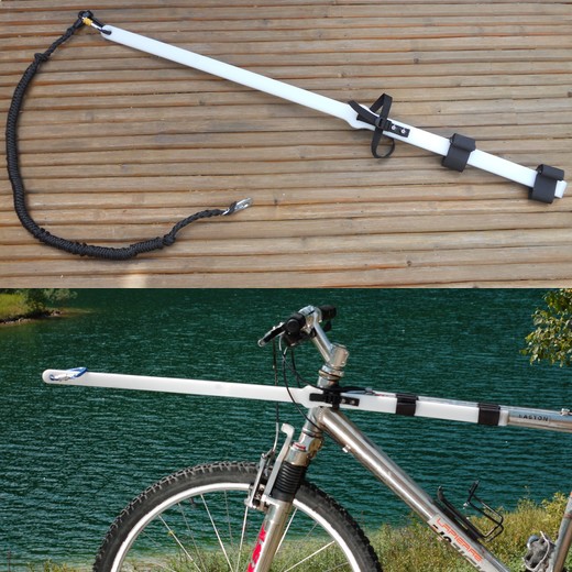 Barre droite Canibike VTT ou vélo + ligne de trait 1 chien