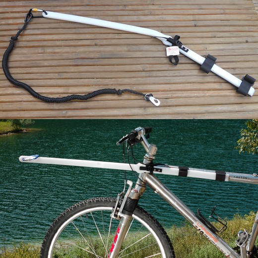 Barre courbe 30° Canibike VTT ou vélo + ligne de trait 1 chien