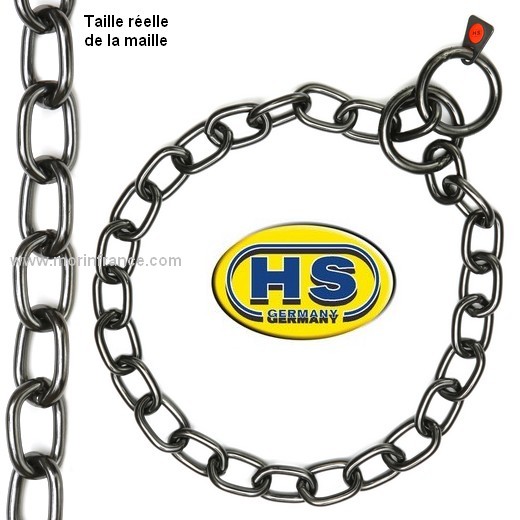 Collier sanitaire étrangleur, pour gros chien, INOX noir