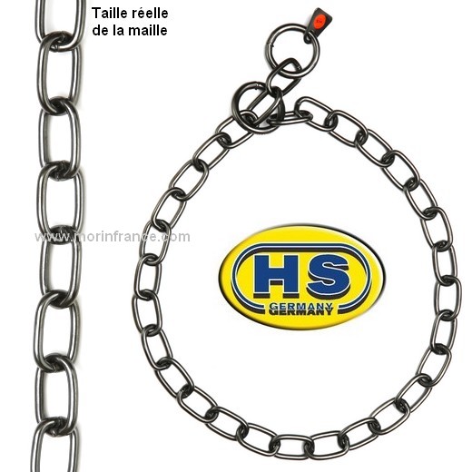 Collier sanitaire étrangleur, fin, INOX noir