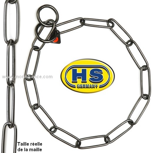 Collier sanitaire étrangleur, long / fin, INOX noir