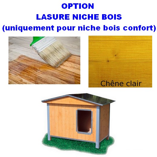 Option Application lasure sur niches bois Confort