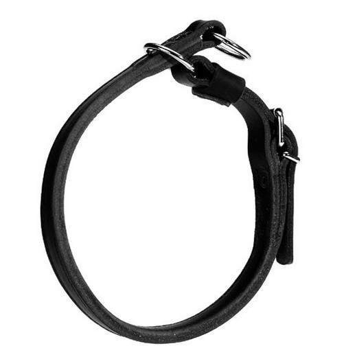 Collier cuir étrangleur gros anneau - Scorpion