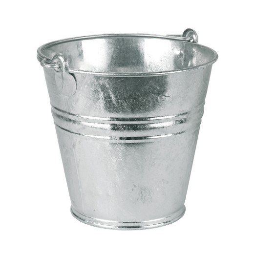 Seau galvanisé à eau, pour chenil et chien.