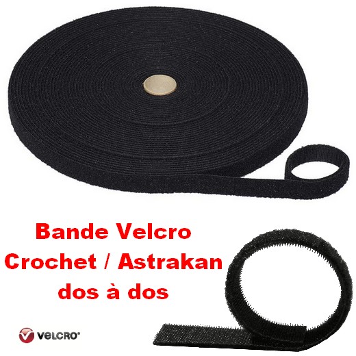 Bande Velcro crochet / astrakan dos à dos