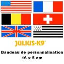 Bandes de personnalisation (Drapeaux) 16 x 5 cm pour harnais Julius K-9