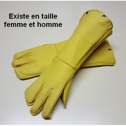 Gants long renforcé en cuir double peau