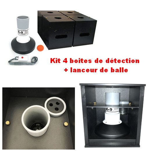 Kit 4 boites de détection HDPE + lanceur de balle