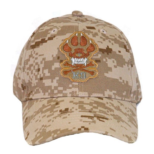Casquette CAM DESERT avec écussons K9 patte
