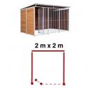 Chenil bois MKS - PROTECTA 2 x 2 m- Façade en barreaux