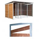 Chenil bois MKS - PROTECTA double 4 x 2 m avec 1 sparation, 2 portes - Faade en barreaux - image 3