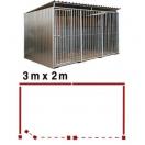 Chenil métal MKS - METALLO 3 x 2 m - Façade en barreaux