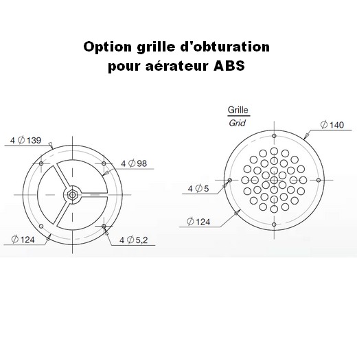 Aérateur de toit en ABS blanc
