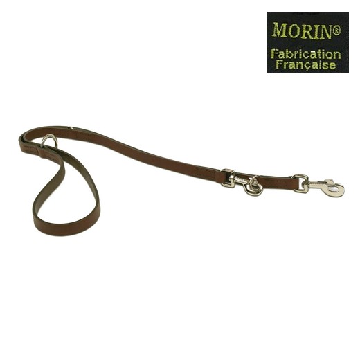 Laisse cuir multipositions cousue - Marron
