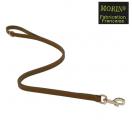 Laisse cuir cousue double - Marron, pour chiens.