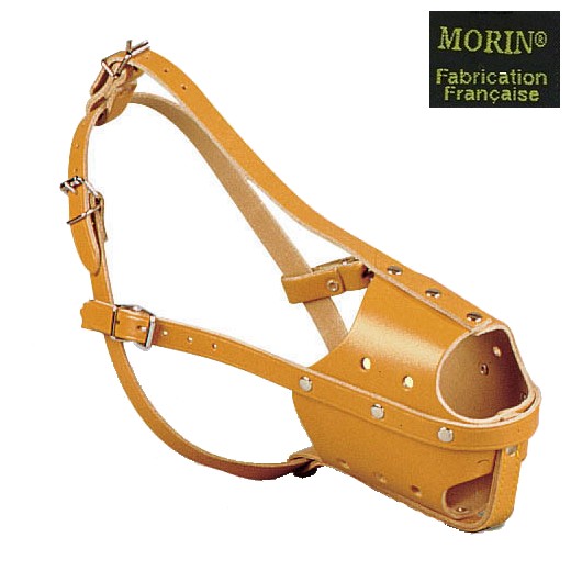 Muselière type "Police" pour chiens - Cuir naturel