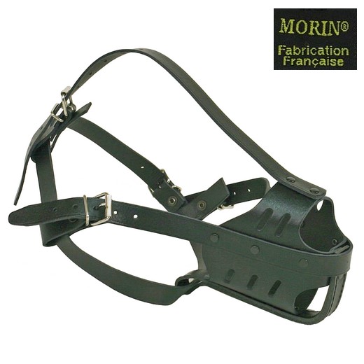 Muselière spéciale chien Rottweiller - Cuir noir