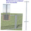 Montant de raccordement  sceller pour sol meuble