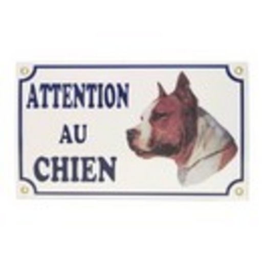 Plaque de garde mtal maill - American Stafforshire Terrier