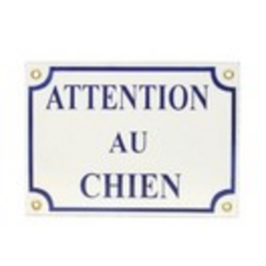 Plaque de garde mtal maill - "Attention au Chien"