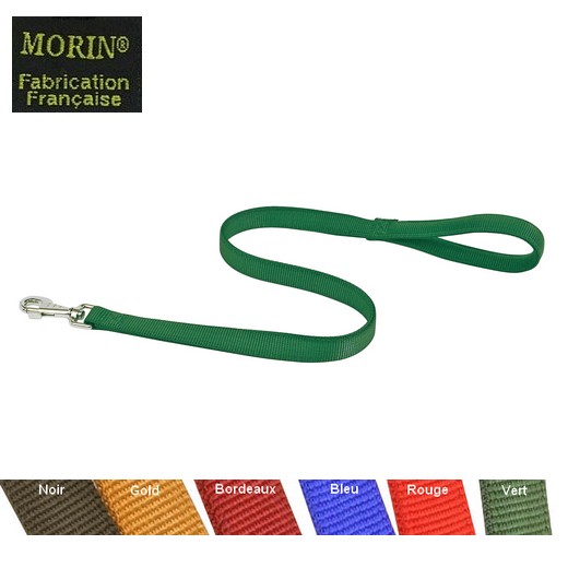 Laisse nylon, cousue double, poignée rembourré mousse, 1 m