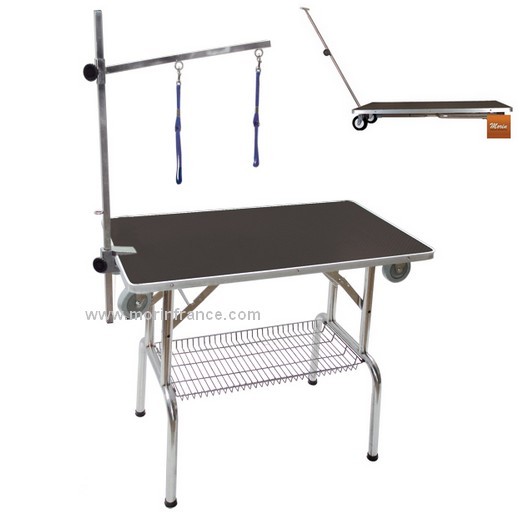 Table de toilettage pliante avec ou sans roulettes