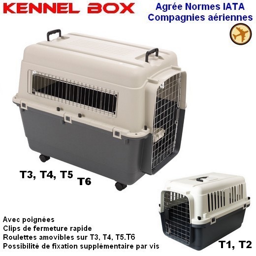 Cage de transport Kennel Box pour chien ou chat (Modèle avion)