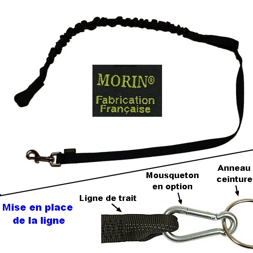Ligne de trait 1 chien, laisse amortisseur élastique canicross
