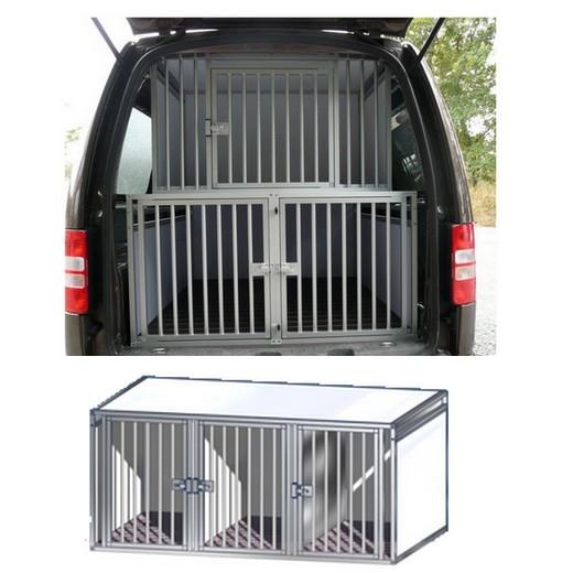 Cage de transport DogBox Pro DOUBLE BISEAUTEE (2 chiens). Pour le voyage en  voiture, train ou en avion pour chien et chat