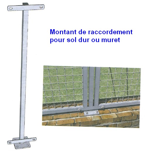 Montant de raccordement pour sol dur ou muret