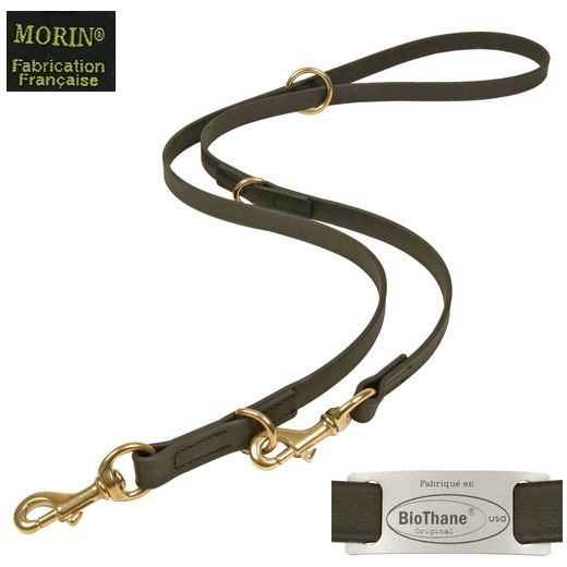 Laisse pour chien en Biothane multipositions, noire