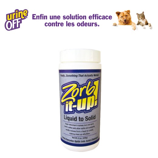 Urine Off Poudre absorbante Zorb it-up -Traitement de l'urine des chiens et chats