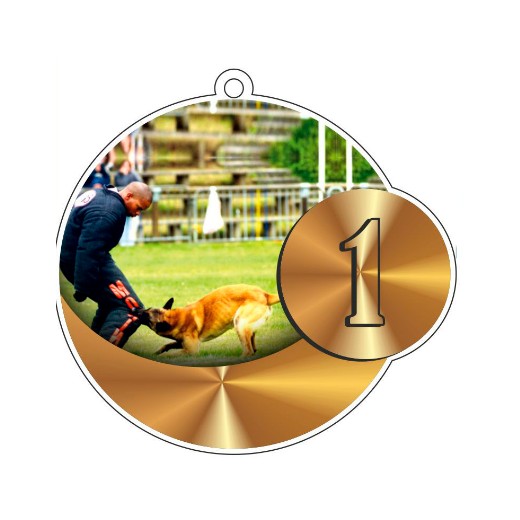 Médaille podium RING avec ruban tour de cou