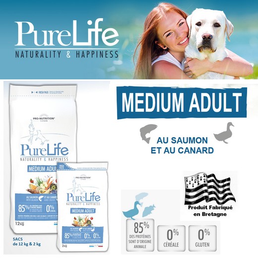 PureLife Medium Adulte - Aliment pour chien adulte de race moyenne