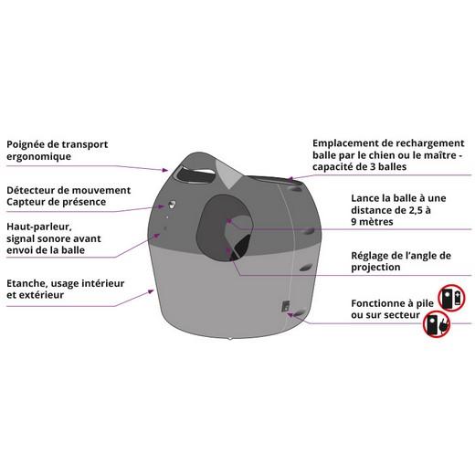 Lanceur de balle automatique pour chien : Avec 3 réglages de