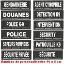 Bandes de personnalisation (type scurit) 16 x 5 cm pour harnais Julius K-9